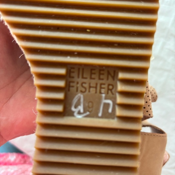 NWOT Eileen Fisher Willow Wedge Espadrilles Sandals blush Pink leather SZ 9 - Picture 11 of 16